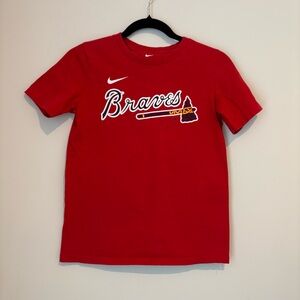 Boys Nike Atlanta Braves Red Swanson T-shirt Youth Medium